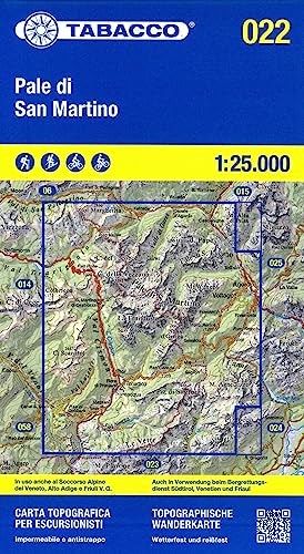 22 Pale di San Martino: 1:25000 (Carte topografiche per escursionisti, Band 22)