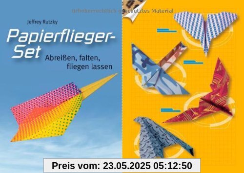 Papierflieger-Set: Abreißen, falten, fliegen lassen. Buch und bedrucktes Faltpapier