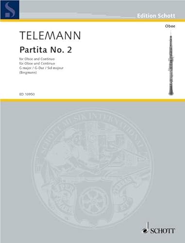 Partita Nr. 2 G-Dur: TWV 41:G2. Oboe und Basso continuo.: TWV 41:G2. oboe and basso continuo. (Edition Schott)