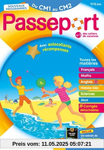 Passeport - Du CM1 au CM2 9/10 ans - Cahier de vacances 2023