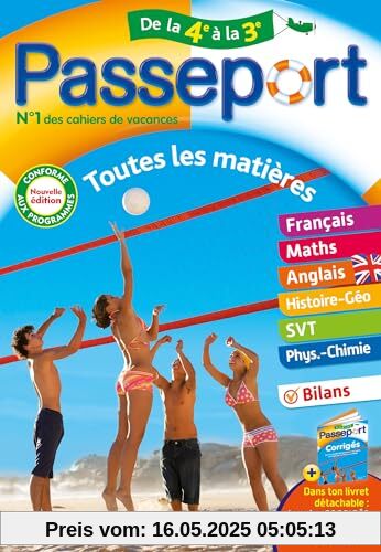 Passeport - Toutes les matières - De la 4e à la 3e - Cahier de vacances 2024
