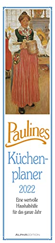 Paulines Küchenplaner 2022 - Streifenplaner - Wandplaner - Küchen-Kalender - 11,3x49,5