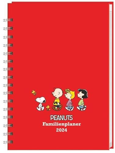 Peanuts Familienplaner Buch A5 2024. Familienkalender mit 5 Spalten. Liebevoll illustrierter Buch-Kalender mit Einstecktasche und Schulferien. Terminplaner mit 160 Seiten. von Heye in Athesia Kalenderverlag GmbH