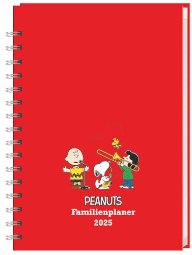 Peanuts Familienplaner-Buch A5 2025: Familienkalender mit 5 Spalten. Liebevoll illustrierter Buch-Kalender mit Einstecktasche und Schulferien. Terminplaner mit 160 Seiten. (Peanuts Kalender Heye) von Heye