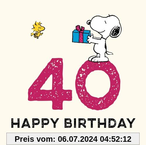 Peanuts Geschenkbuch: Happy Birthday zum 40. Geburtstag: Snoopy, Charlie Brown und Co gratulieren und schenken ein Lächeln | Ideales kleines Geschenk zum Geburtstag