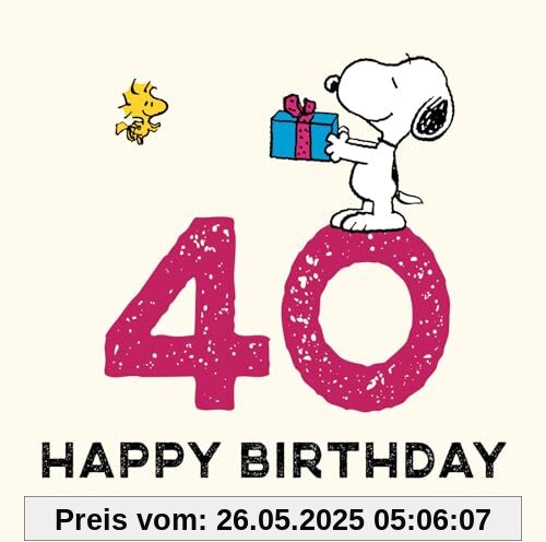 Peanuts Geschenkbuch: Happy Birthday zum 40. Geburtstag: Snoopy, Charlie Brown und Co gratulieren und schenken ein Lächeln | Ideales kleines Geschenk zum Geburtstag