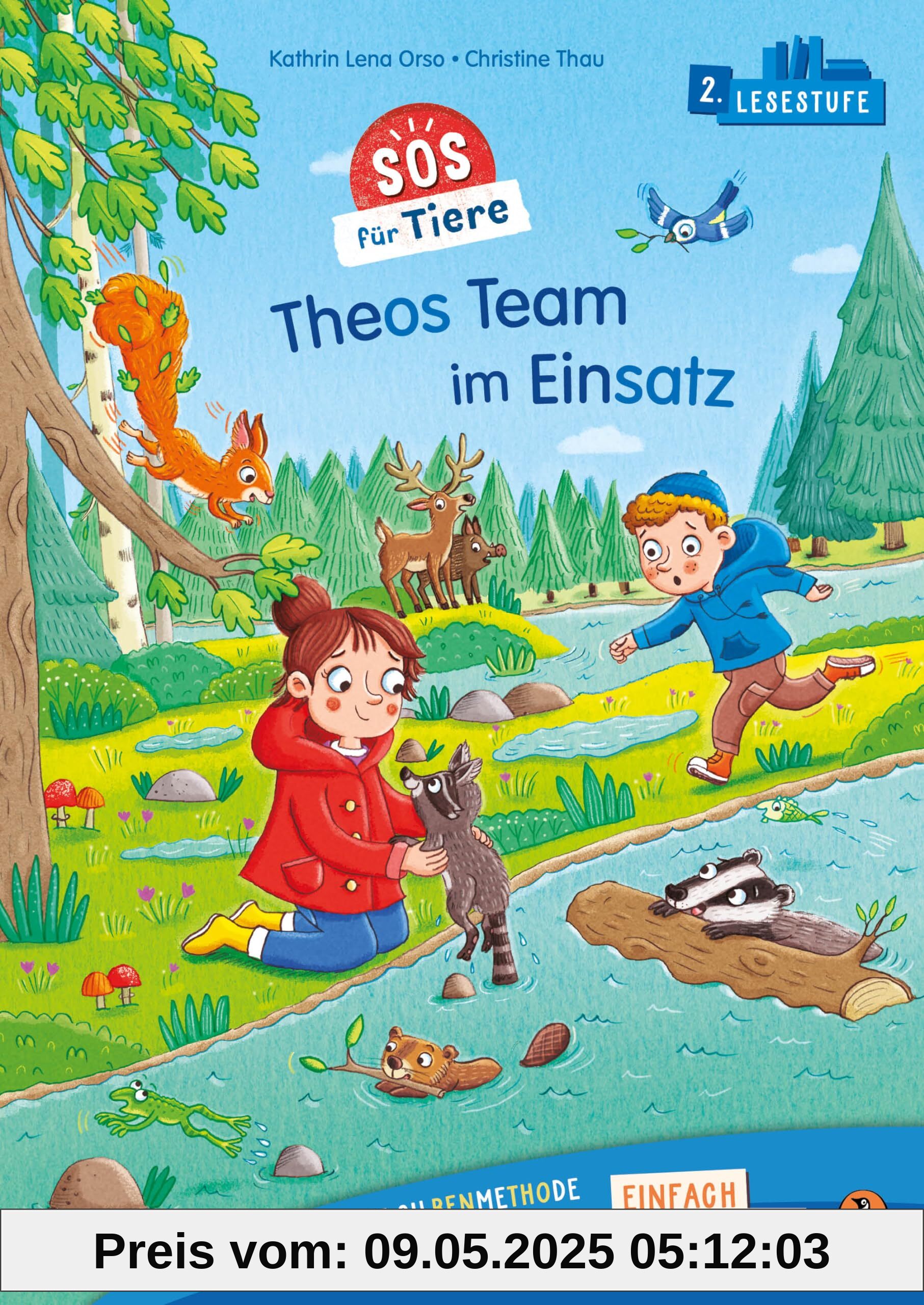 Penguin JUNIOR – Einfach selbst lesen: SOS für Tiere – Theos Team im Einsatz (Lesestufe 2): Erstlesebuch mit Silbenmethode für die 1. Klasse. 2. Lesestufe für Kinder ab 6 Jahren