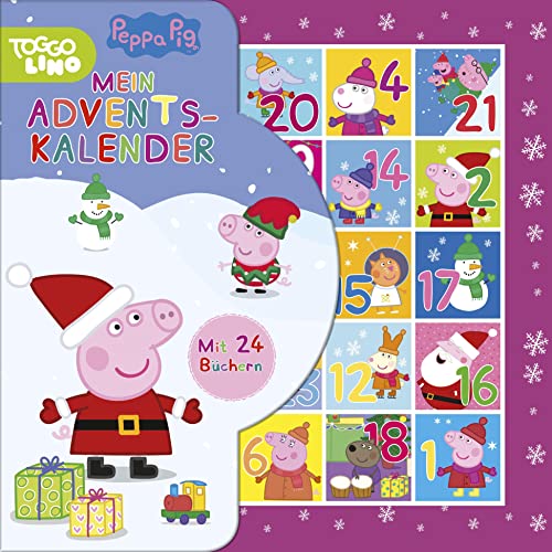 Peppa Pig Adventskalender: 24 Büchlein aus stabiler Pappe mit Aufhängern in wiederverschließbarer Box. Für Kinder ab 3 Jahren. von Schwager & Steinlein Verlag GmbH