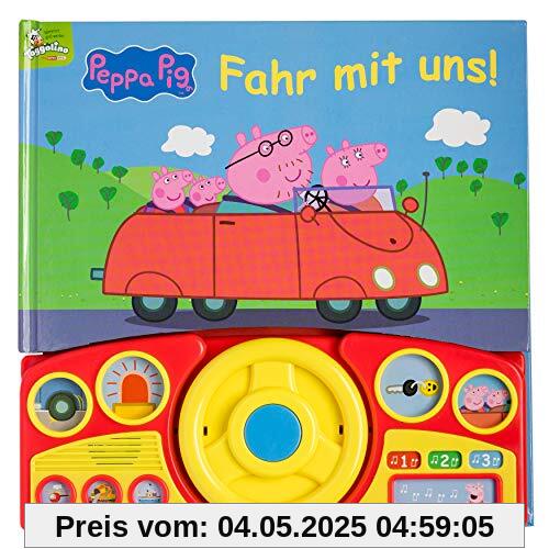 Peppa Pig - Fahr mit uns! - Pappbilderbuch mit beweglichem Lenkrad und 13 spannenden Geräuschen für Kinder ab 3 Jahren