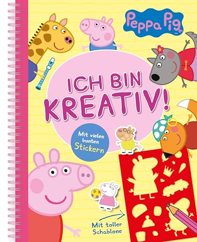 Peppa Pig Ich bin kreativ!: Mit toller Schablone und vielen bunten Stickern