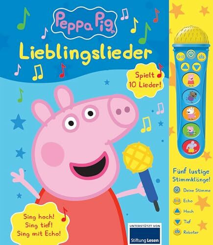 Peppa Pig - Lieblingslieder - Mikrofonbuch - Pappbilderbuch mit abnehmbarem Mikrofon mit 5 lus... Peppa Pig - Lieblingslieder - Mikrofonbuch - Pappbilderbuch mit abnehmbarem Mikrofon mit 5 lus...