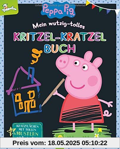 Peppa Pig Mein wutzig-tolles Kritzel-Kratzel-Buch: Kratzflächen mit tollen Mustern. Mit Bambus-Stick