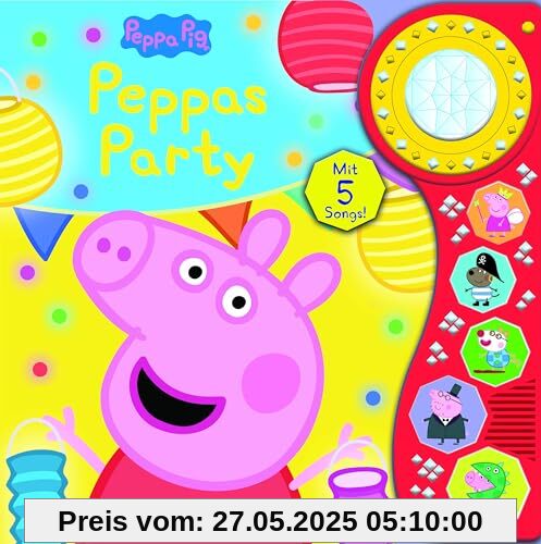 Peppa Pig - Peppas Party - Soundbuch mit Lichteffekt - interaktives Pappbilderbuch mit leuchtendem Kristall-Licht und je 5 zauberhaften Geräuschen und Liedern - Peppa Wutz