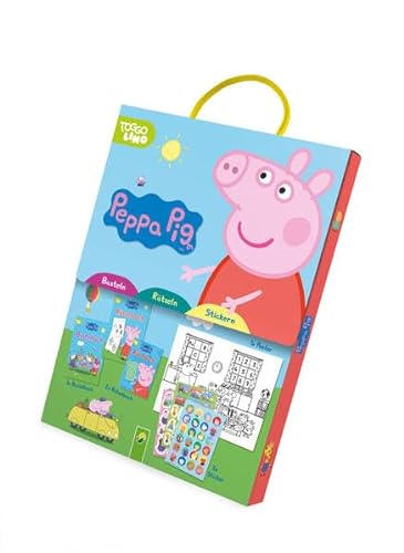 Peppa Pig Spaß-Set: Set mit Malbuch, Bastelbuch, Rätselbuch und Stickern