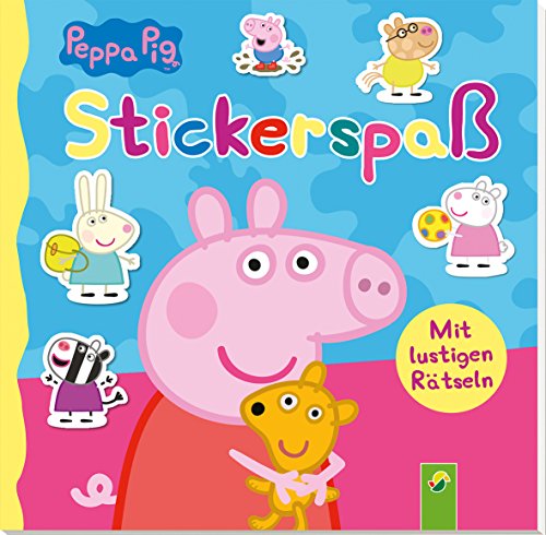 Peppa Pig Stickerspaß. Kunterbunte, kreative Seiten zum Stickern, Rätseln und Ausmalen: Für Peppa-Fans ab 4 Jahren (Kindergarten, Vorschule) von Schwager und Steinlein