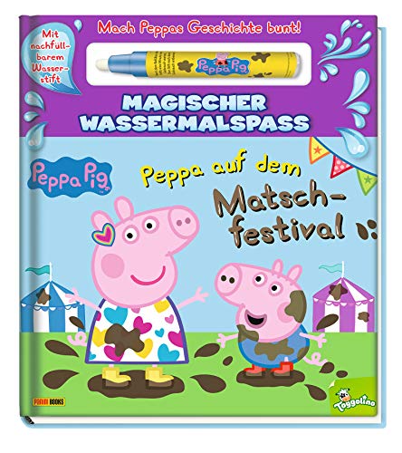 Peppa Pig: Peppa auf dem Matschfestival - Magischer Wassermalspaß: Pappbilderbuch mit Geschichte und magischem Wassermalstift Peppa Pig: Peppa auf dem Matschfestival - Magischer Wassermalspaß: Pappbilderbuch mit Geschichte und magischem Wassermalstift von Panini