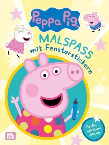 Peppa Wutz Mitmachbuch: Malspaß mit Fensterstickern: Mit 10 selbstklebenden, wiederverwendbaren Stickern | Für Kinder ab 3 Jahren von Nelson