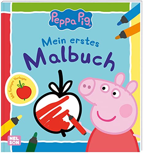Peppa Wutz Ausmalbilder: Mein erstes Malbuch: Mit farbigen Vorlagen | Kinderbeschäftigung ab 2