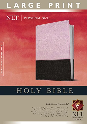 Personal Size Bible-NLT-Large Print: New Living Translation Pink / Brown TuTone LeatherLike Personal Size (Personal Size Lp: NLTse)