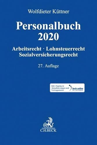 Personalbuch 2020: Arbeitsrecht, Lohnsteuerrecht, Sozialversicherungsrecht von Beck C. H.
