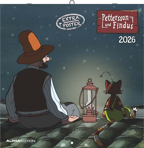 Pettersson & Findus 2026 - Broschürenkalender 30x30 cm (30x60 geöffnet) - Kalender mit Platz für Notizen - mit herausnehmbarem Poster - Wandkalender: Kinderkalender teNeues von ALPHA EDITION