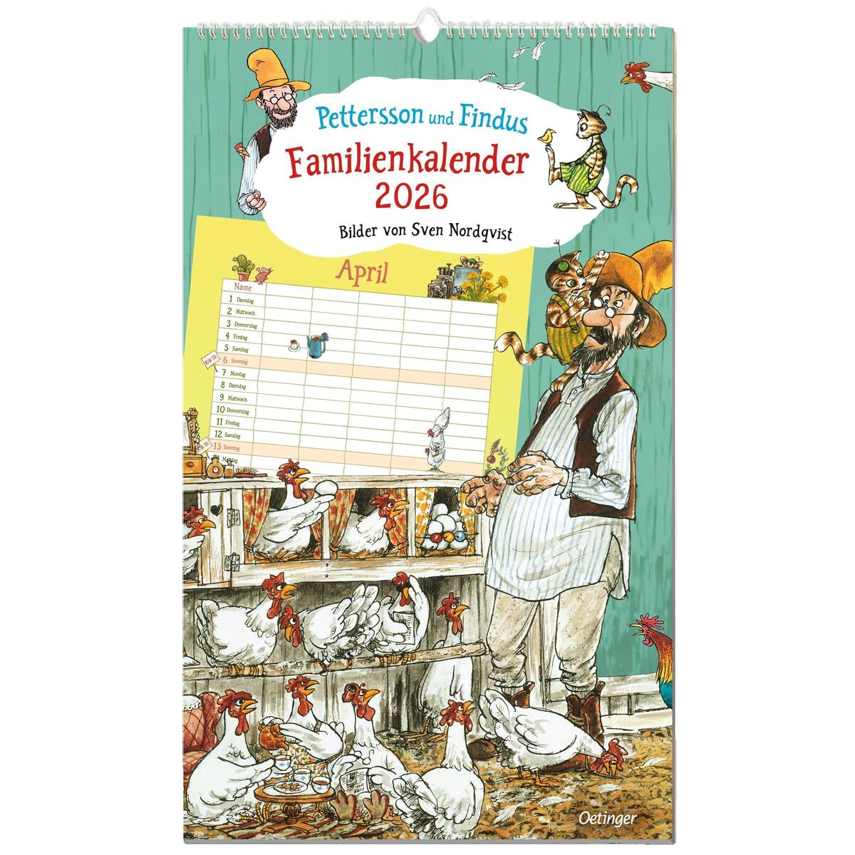 Pettersson und Findus. Familienkalender 2026 Pettersson und Findus. Familienkalender 2026 von Oetinger