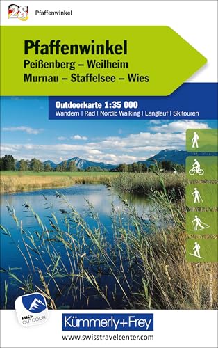 Kümmerly+Frey Outdoorkarte Deutschland 28 Pfaffenwinkel 1:35.000: Mit Peissenberg, Weilheim, Murnau, Staffelsee und Wies. Touren für Wanderer, Biker ... Outdoorkarten Deutschland, Band 28)