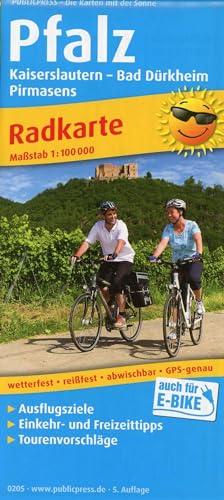 Pfalz, Kaiserslautern - Bad Dürkheim, Pirmasens: Radkarte mit Ausflugszielen, Einkehr- & Freizeittipps, wetterfest, reißfest, abwischbar, GPS-genau. 1:100000 (Radkarte: RK)