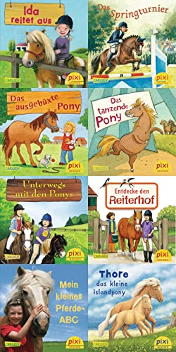 Pixi-8er-Set 231: Pferde-Freundschaften (8x1 Exemplar) (231): Ida reitet aus; Das Springturnier; Das ausgebüxte Pony; Das tanzende Pony; Schnell wie ... Pferde-ABC; Thore, das kleine Islandpony