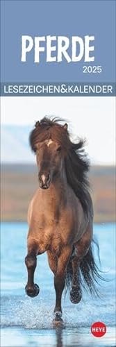 Pferde Lesezeichen & Kalender 2025: Tolle Pferdefotos in kleinem Format. Zweifach verwendbar, ein hübscher kleiner Tierkalender. Perfekt als kleine ... (Lesezeichen & Kalender Heye)