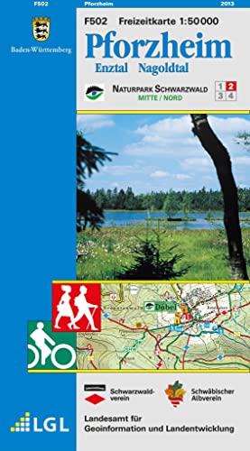 Pforzheim, Enztal, Nagoldtal: Karte des Schwäbischen Albvereins und des Schwarzwaldvereins (Naturpark Schwarzwald Mitte, Nord 1:50000, Band 2)