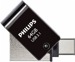 Philips 2 in 1 OTG 64GB USB 3.1 + USB C Midnight Black von Philips
