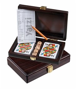 Philos 6657 - Kartenset Rommé, mit Würfel, mit Yatzi, in Holzbox, Spieleset von Philos