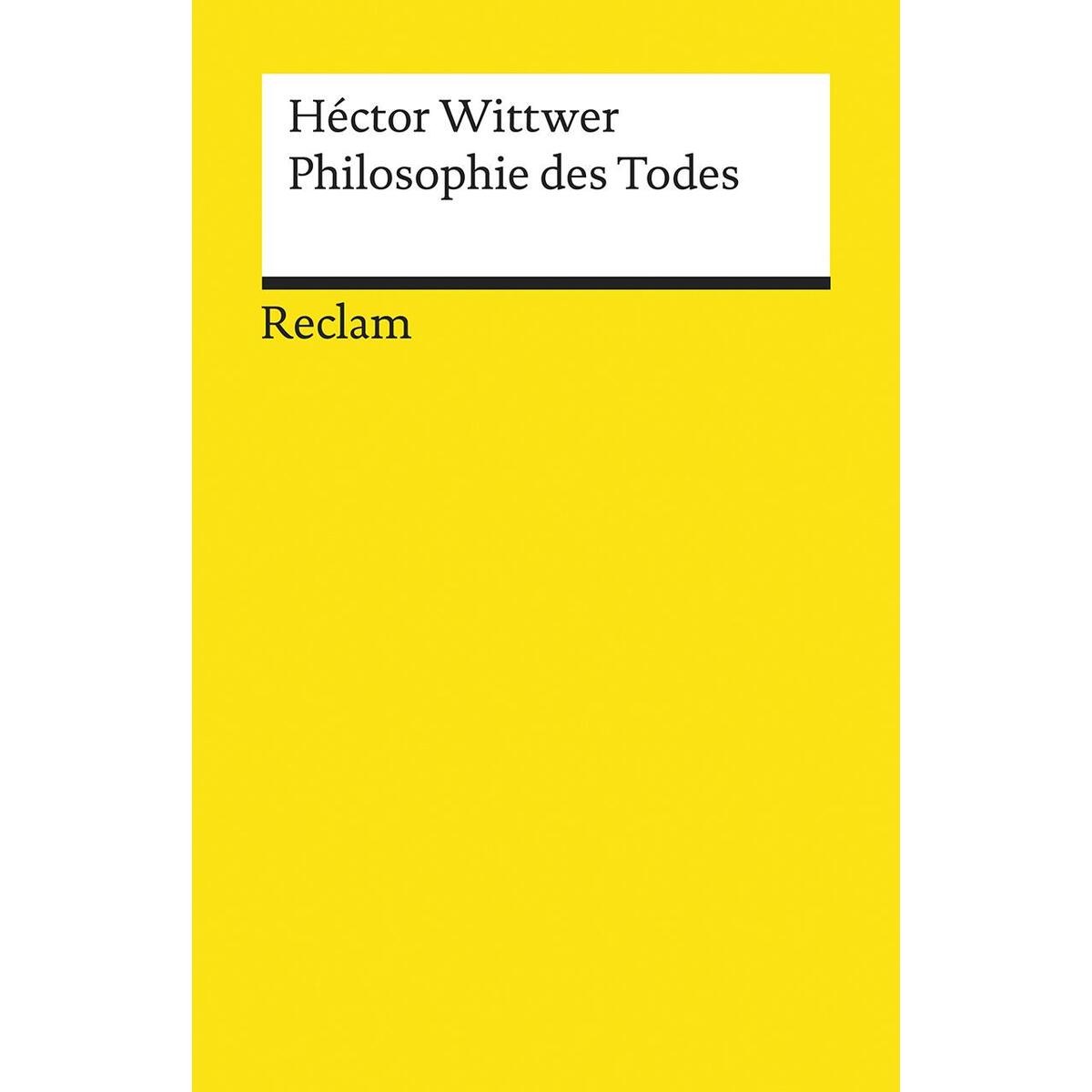 Philosophie des Todes Philosophie des Todes von Reclam Philipp Jun.