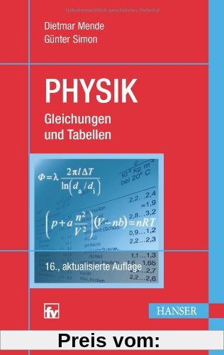 Physik: Gleichungen und Tabellen