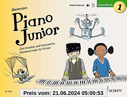 Piano Junior: Duettbuch 1: Die kreative und interaktive Klavierschule für Kinder. Band 1. Klavier 4-händig.