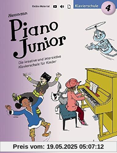 Piano Junior: Klavierschule 4: Die kreative und interaktive Klavierschule für Kinder. Band 4. Klavier. Ausgabe mit verschiedenen Online-Materialien. (Piano Junior - deutsche Ausgabe)