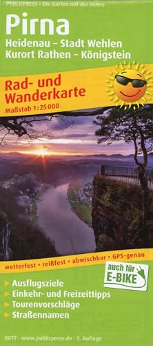 Pirna, Heidenau - Stadt Wehlen - Kurort Rathen - Königstein: Rad- und Wanderkarte mit Ausflugszielen, Einkehr- & Freizeittipps, wetterfest, reissfest, ... 1:25000 (Rad- und Wanderkarte: RuWK) von Publicpress