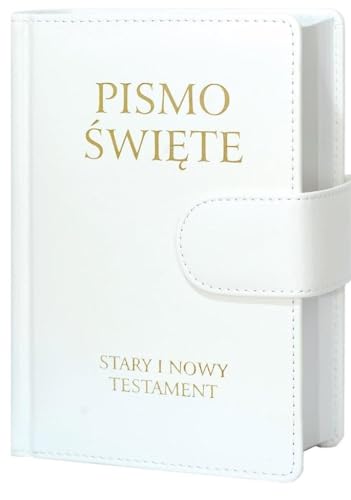 Pismo Swiete Stary i Nowy Testament B5 biale skoropodobne z zapieciem na magnes