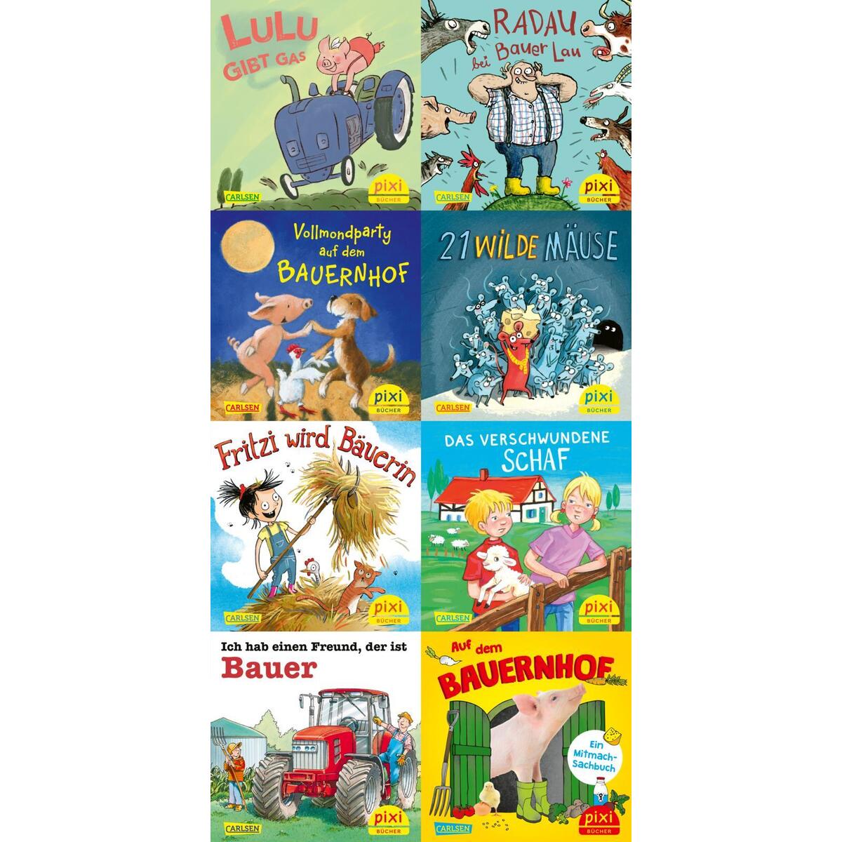 Pixi-Bundle 8er Serie 253: Pixis Abenteuer auf dem Bauernhof (8x1 Exemplar) von Carlsen Verlag GmbH