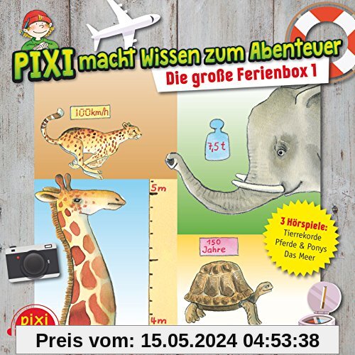 Pixi macht Wissen zum Abenteuer: Die große Ferienbox 1: Tierrekorde, Das Meer, Pferde und Ponys : 3 CDs (Pixi Wissen)