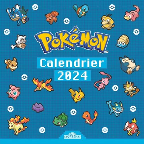 Pokémon Calendrier Pixel Art Bonne année 2024 avec Pokémon