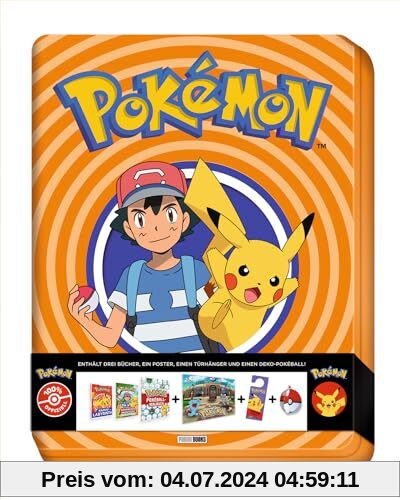 Pokémon: Die große Trainer-Box: Stabile kartonierte Geschenkbox mit drei Büchern, einem Poster, einem Türhänger und einem Deko-Pokéball!