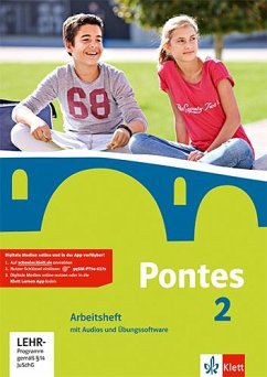 Pontes 2.Arbeitsheft mit Audios und Übungssoftware 2. Lernjahr von Klett