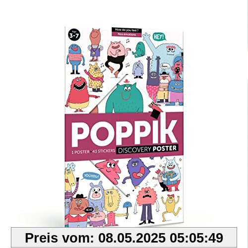 Poppik Nos émotions: 1 Poster 68 x 100 cm + 58 Stickers repositionnables