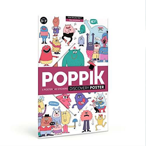 Poppik Nos émotions: 1 poster 68 x 100 cm + 58 stickers repositionnables