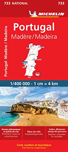 Michelin Wegenkaart 733 Portugal en Madeira: Wegenkaart Schaal 1 : 400.000