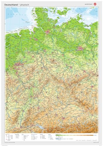 Posterkarten Geographie: Deutschland: physisch Posterkarten Geographie: Deutschland: physisch