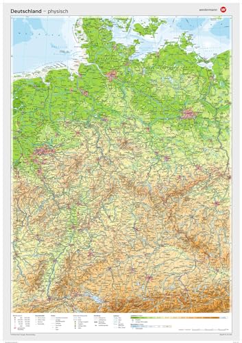Posterkarten Geographie: Deutschland: physisch