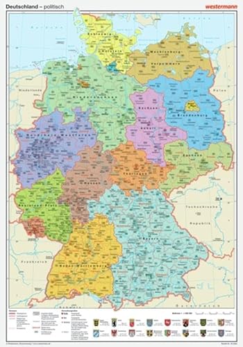 Posterkarten Geographie: Deutschland: politisch: Deutschland: politisch/Bundesländer